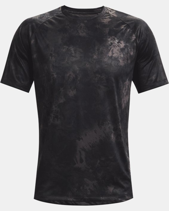 Men's UA Tech™ 2.0 Cloud Dye Short Sleeve, Black, pdpMainDesktop image number 4